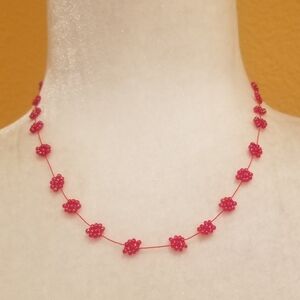 Handmade Red Beaded Necklace